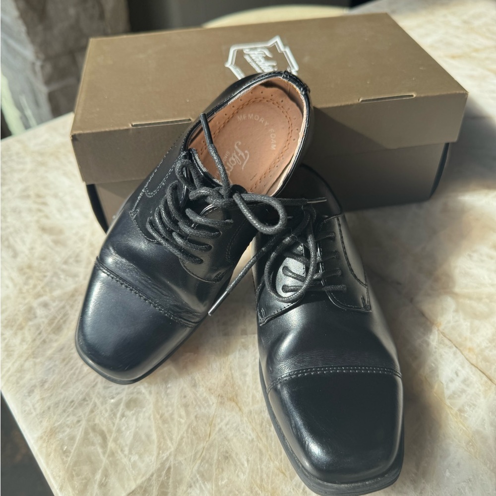 Black Leather kid's Dress Shoes